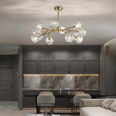 Postmodern luxury and full copper chandelier