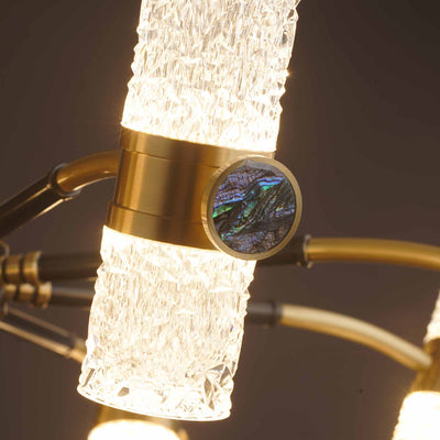 Fashion Modern black round full copper chandelier
