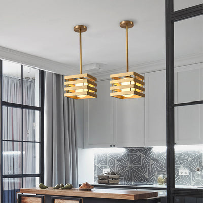 Modern brass pendant light