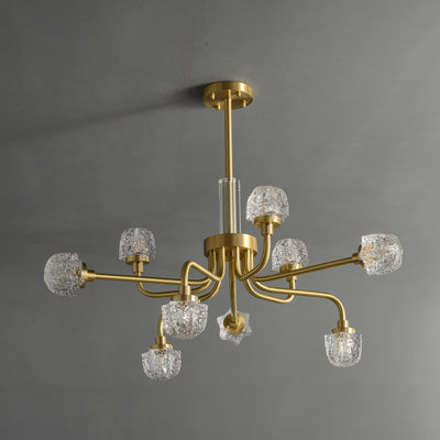 9 Lights Full Copper Crystal Chandelier