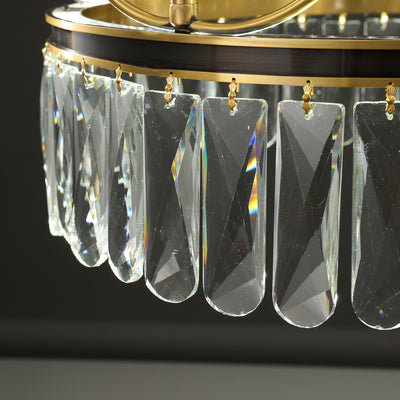 Creative Crown Crystal Round Golden Lamp Body Modern Chandelier