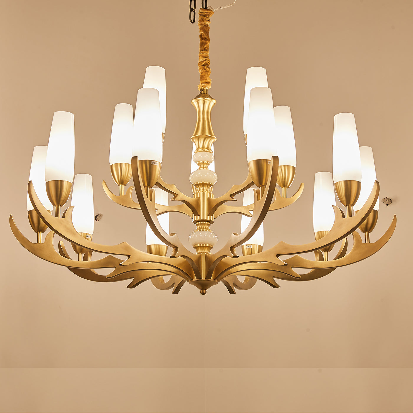 Creative double layer golden chandelier