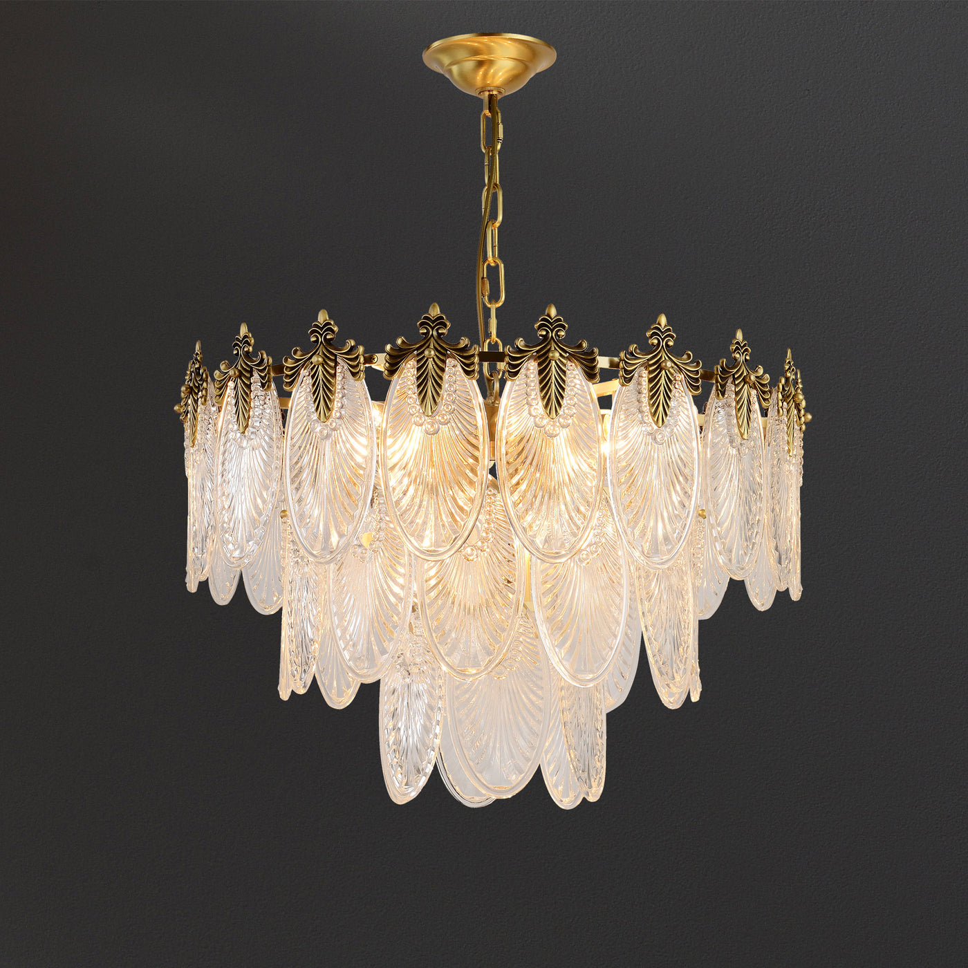 Transparent Glass Three-tier Chandelier
