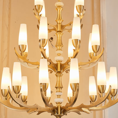 Creative three layer golden chandelier