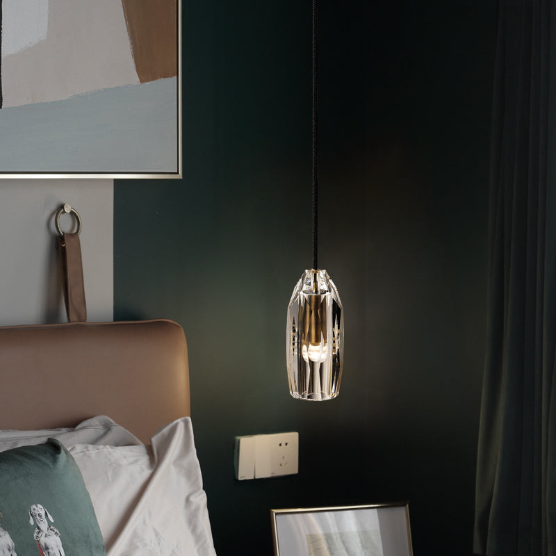 Black crystal single head chandelier