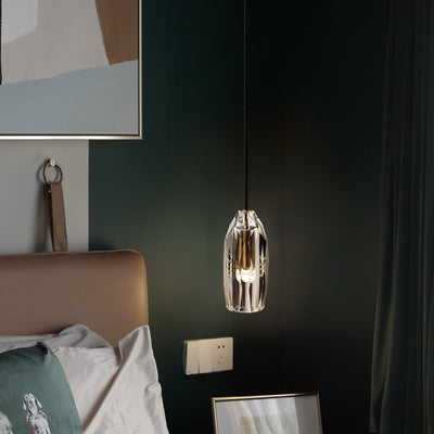 Black crystal single head chandelier