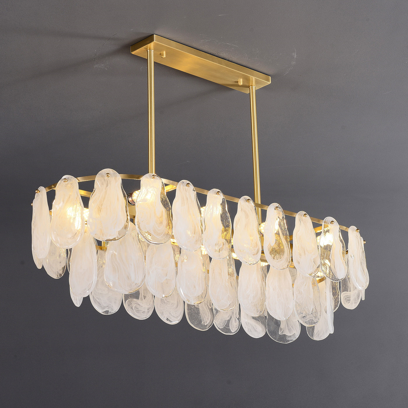 Mordern style White Amber Rectangle Chandelier