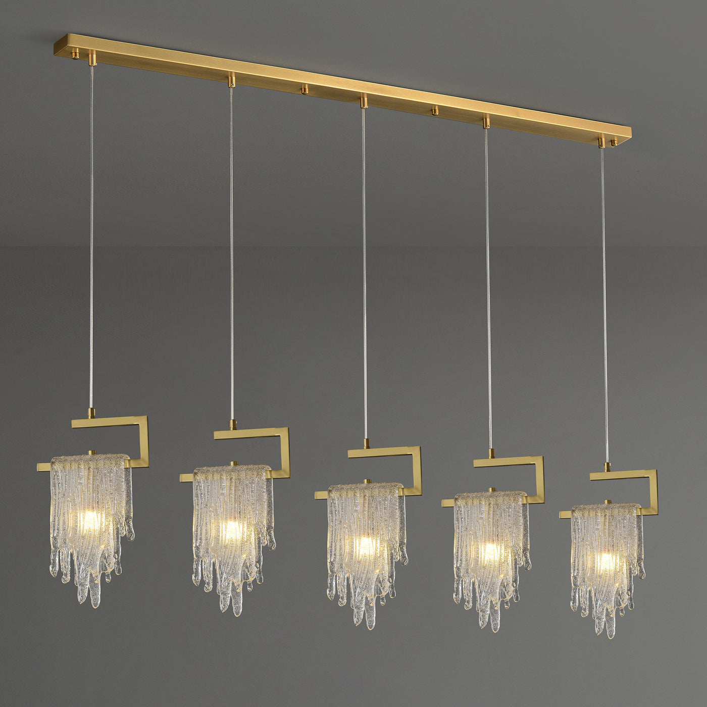 Classic Golden Ice cube line chandelier