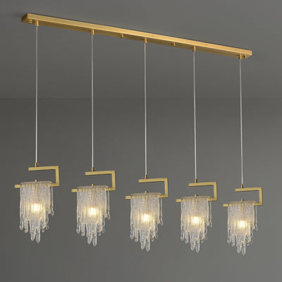 Classic Golden Ice cube line chandelier