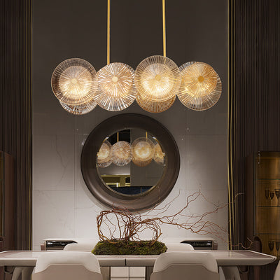 Rectangle Transparent Wheel Glass Chandelier