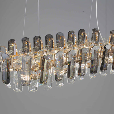 Light luxury crystal long chandelier