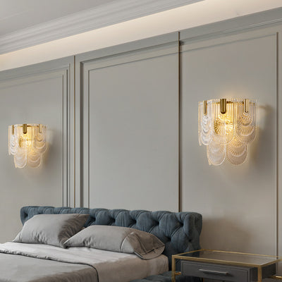 Transparent Brass Glass Wall Sconce