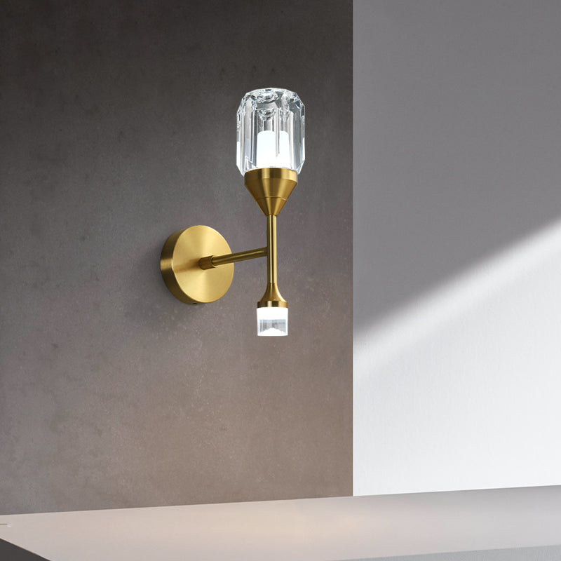 All copper double head wall sconce