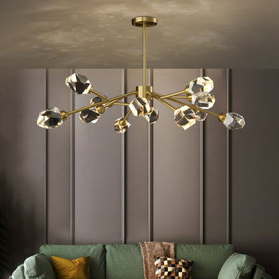 Postmodern luxury and brass chandelier