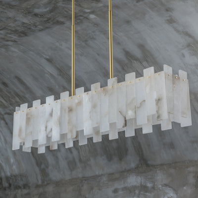 Modern marble rectangle chandelier