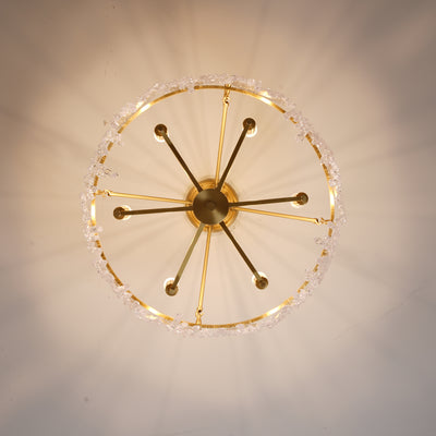 Postmodern luxury and full copper raindrop chandelier