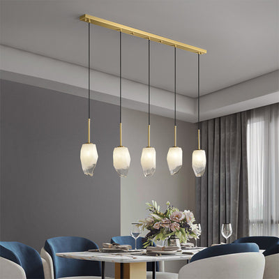 5 Lights Lily Line glass chandelier