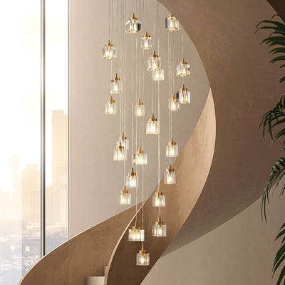 23 Lights Cube Crystal Chandelier