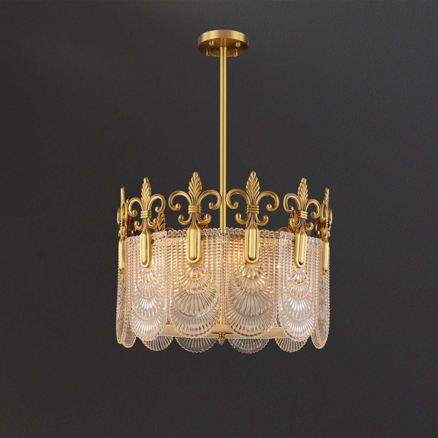 Transparent Crown Glass Chandelier