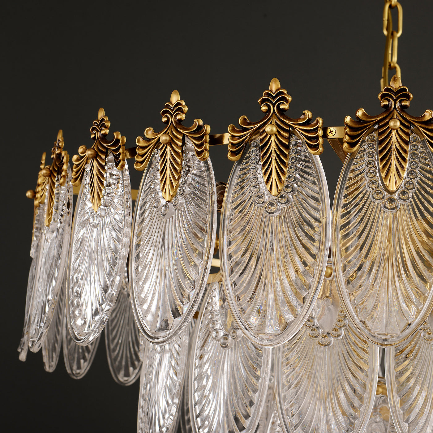 Transparent Glass Three-tier Chandelier