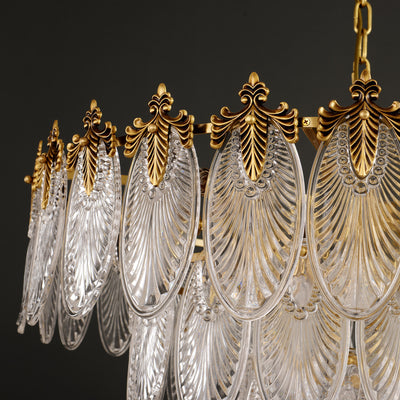 Transparent Glass Three-tier Chandelier