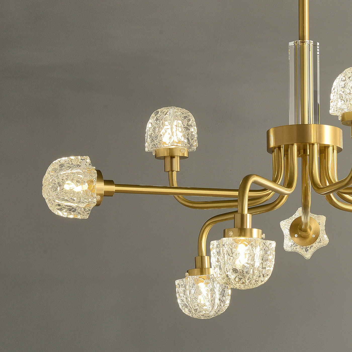 9 Lights Full Copper Crystal Chandelier