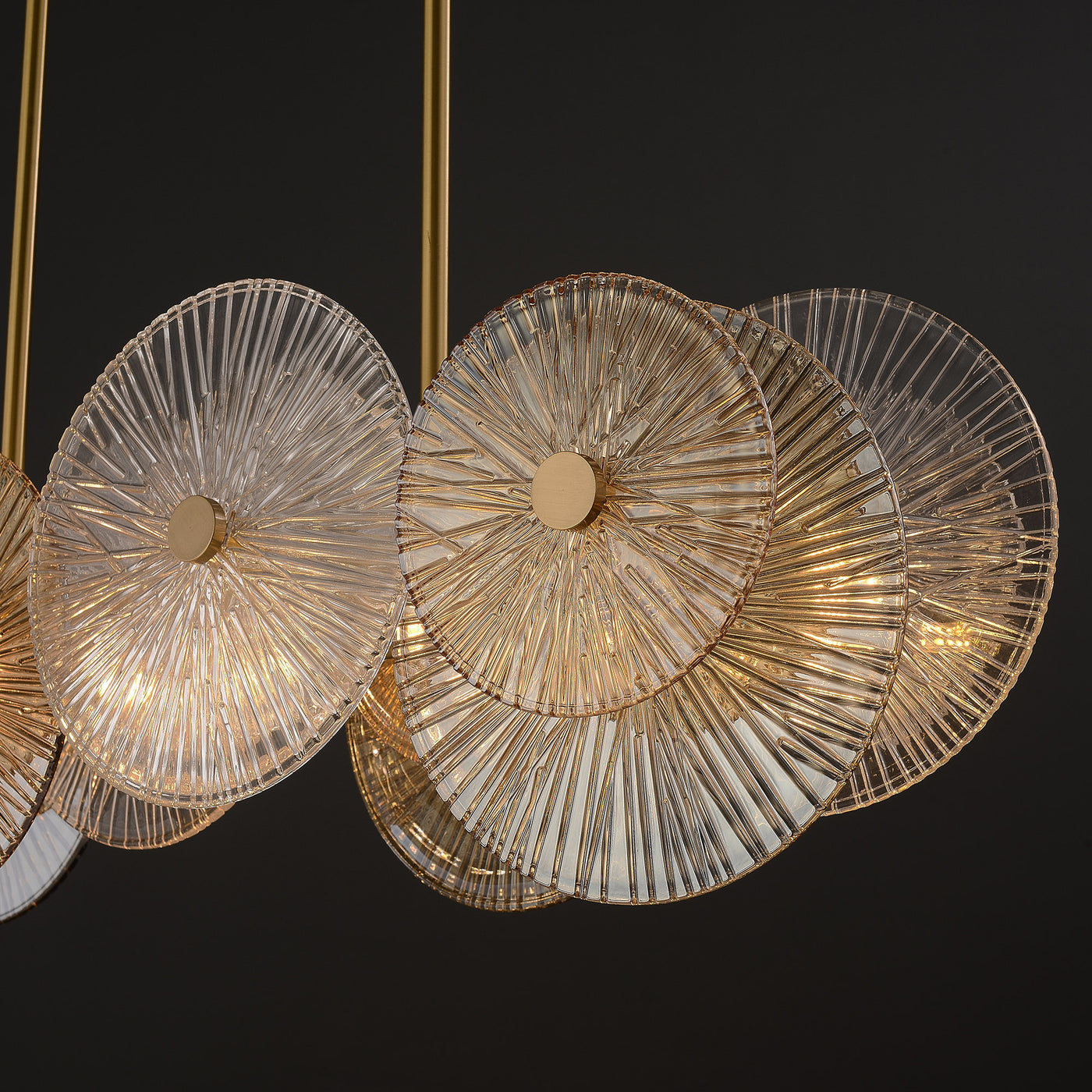 Rectangle Transparent Wheel Glass Chandelier