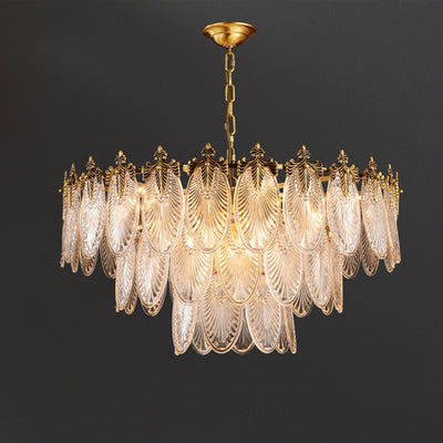 Transparent Glass Three-tier Chandelier