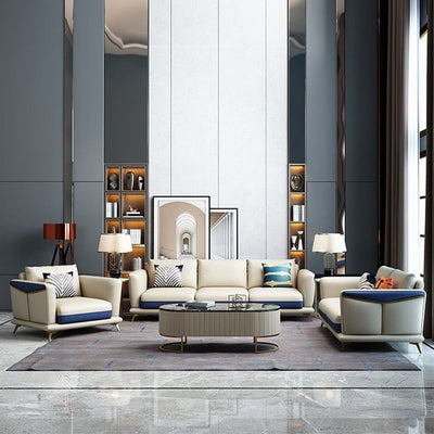 Modern luxury leather sofa combination