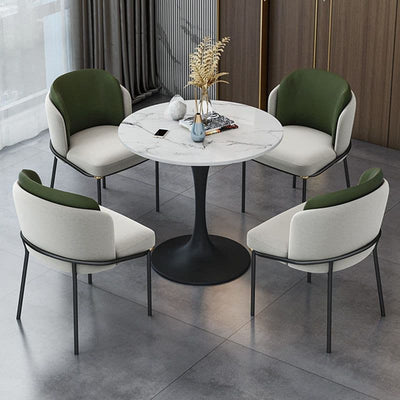 Round marble dining table