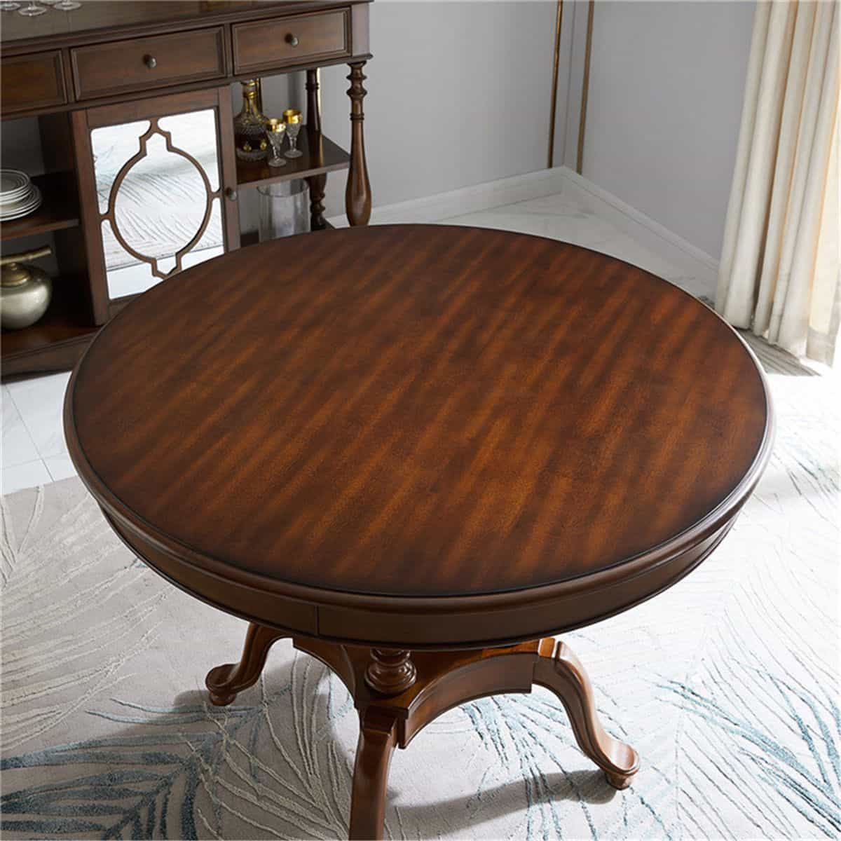 Solid wood round dining combination