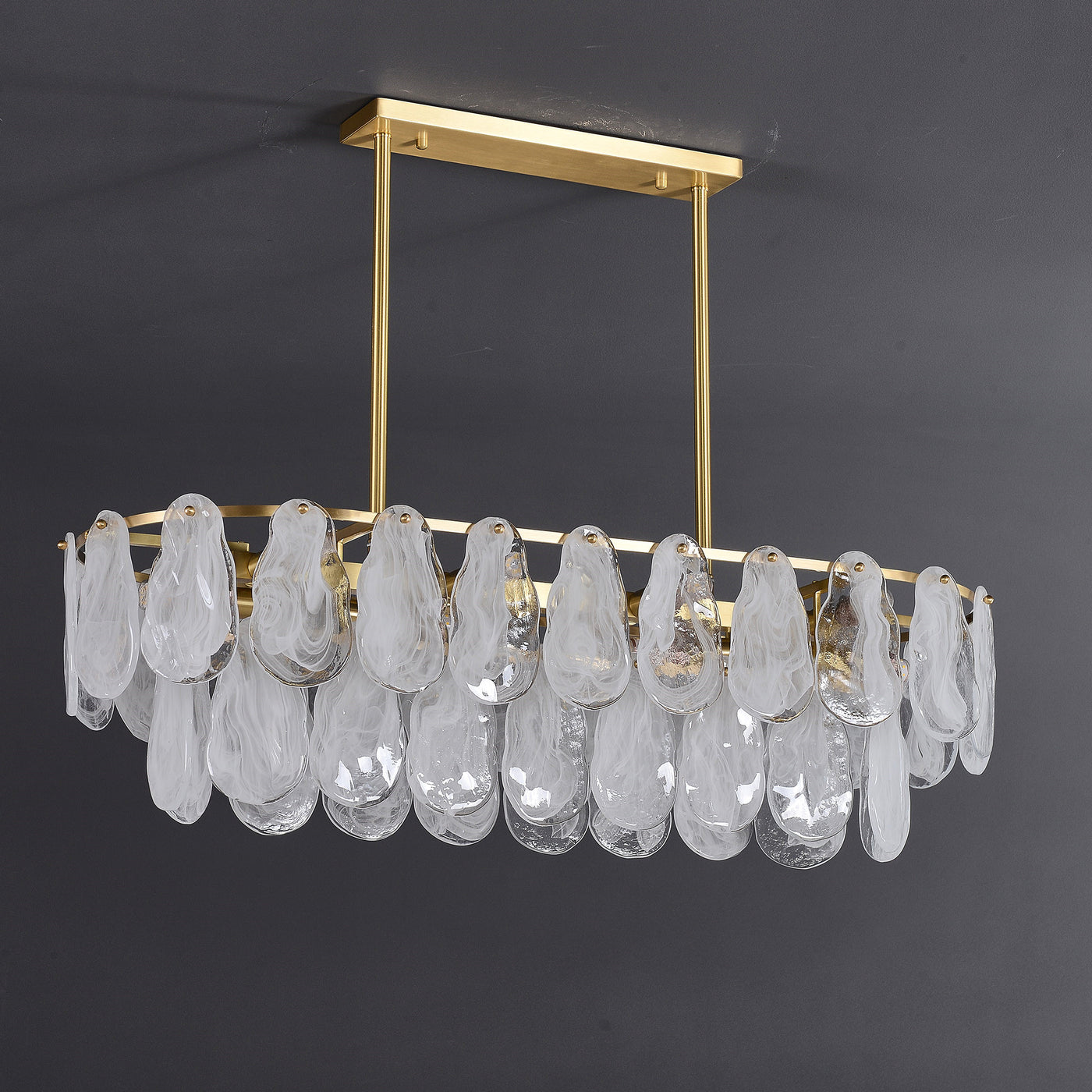 Mordern style White Amber Rectangle Chandelier