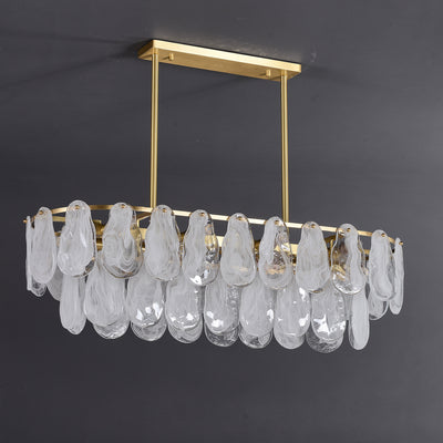 Mordern style White Amber Rectangle Chandelier