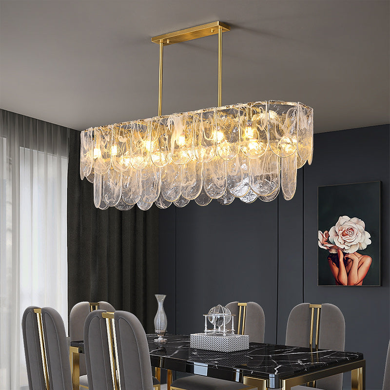 Rectangle Transparent Glass Chandelier