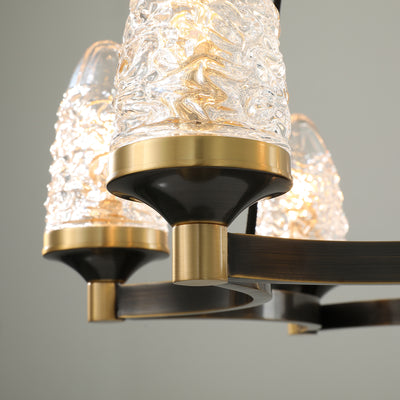 Crystal Cup Round Black Chandelier