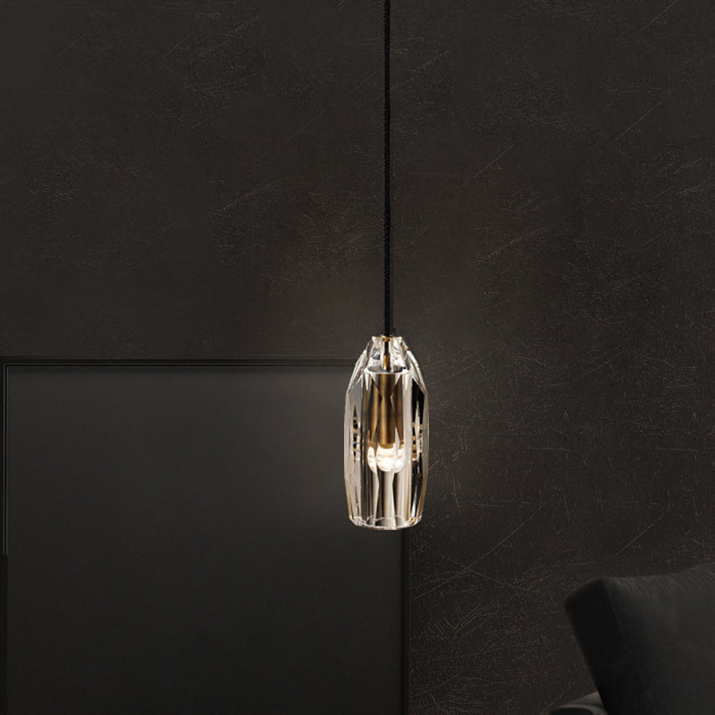 Black crystal single head chandelier