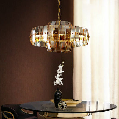 Amber glass chandelier