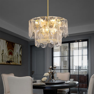 Transparent Glass Three-tier Chandelier