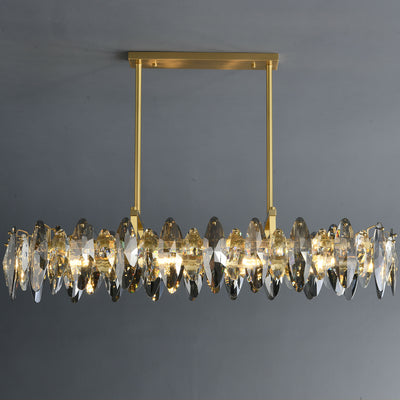 Industrial style crystal long chandelier