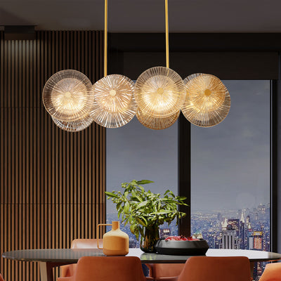 Rectangle Transparent Wheel Glass Chandelier