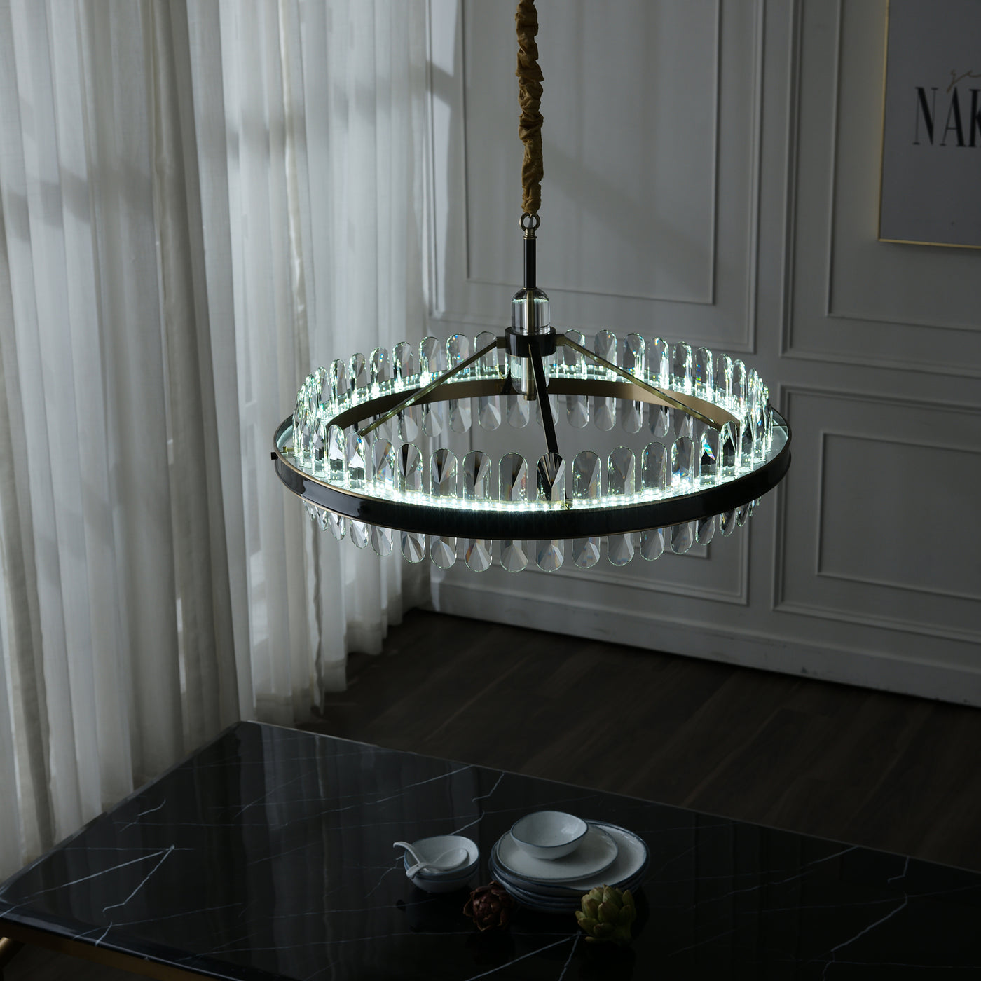 Creative crystal ring chandelier