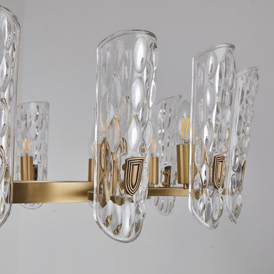 Water pattern glass gold chandelier