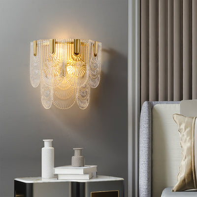 Transparent Brass Glass Wall Sconce