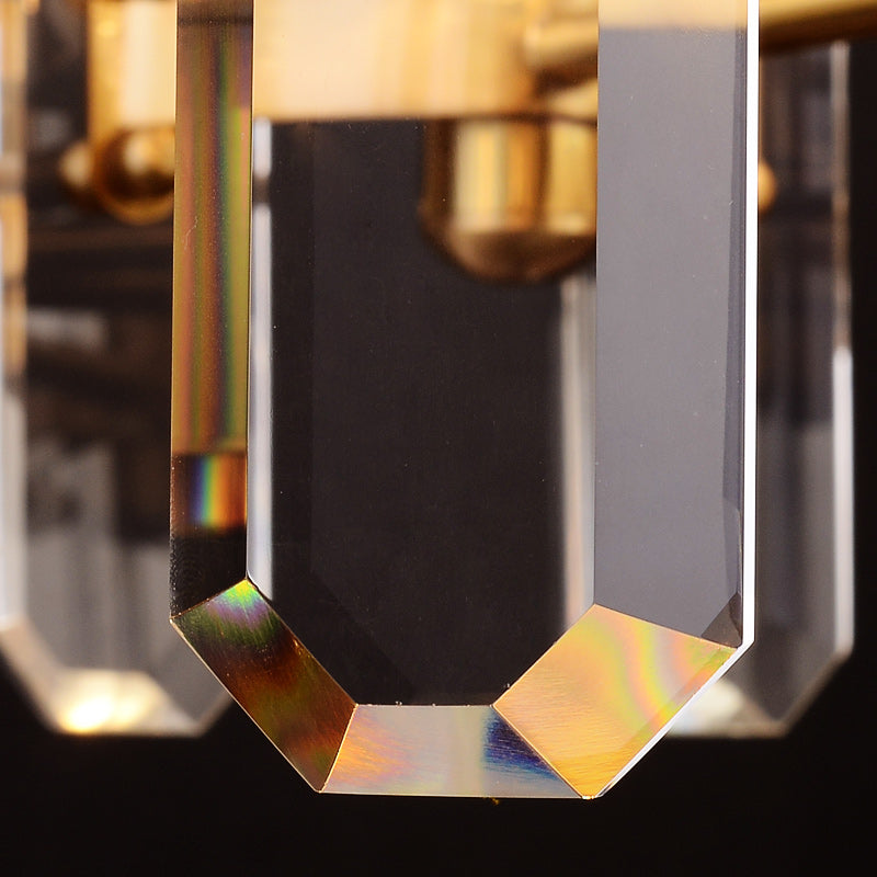 Modern Geometric Crystal Brass Wall Sconce
