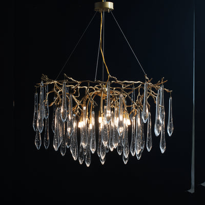 Modern Crystal Tassel Pendant Ring Ice Crystal Chandelier