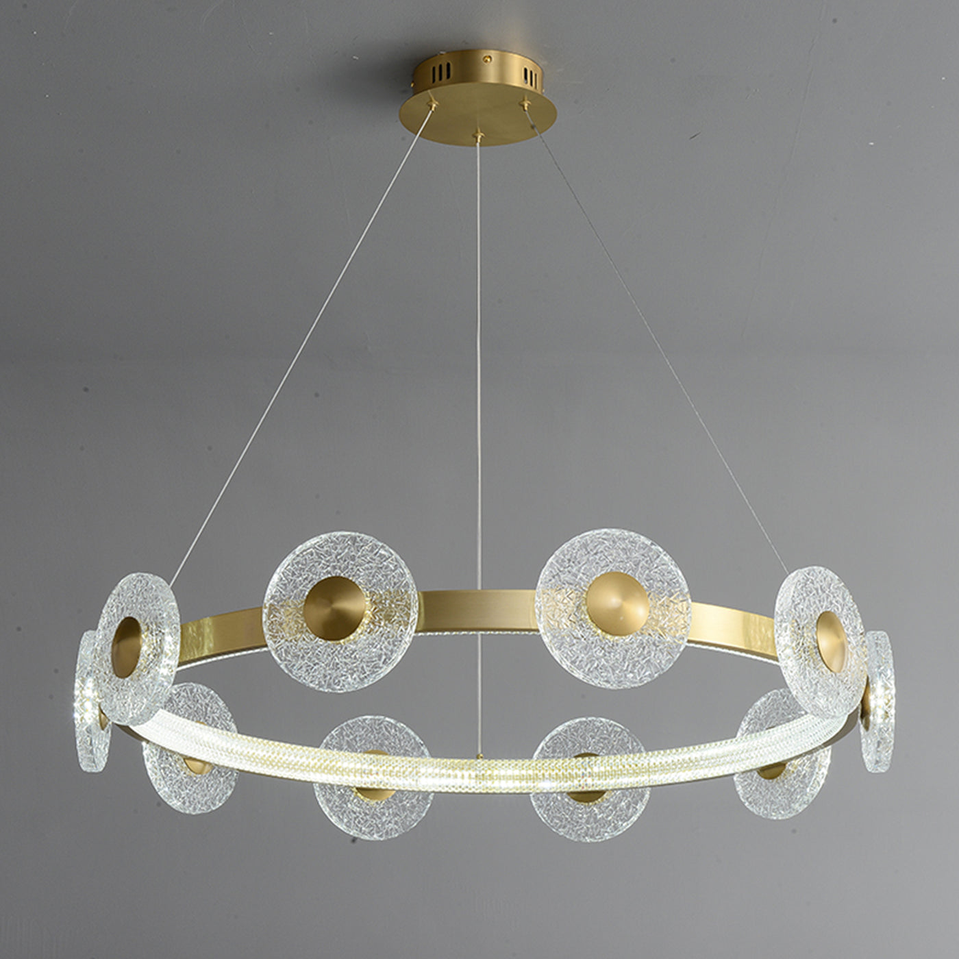 Creative simple disc brass chandelier