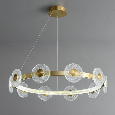Creative simple disc brass chandelier