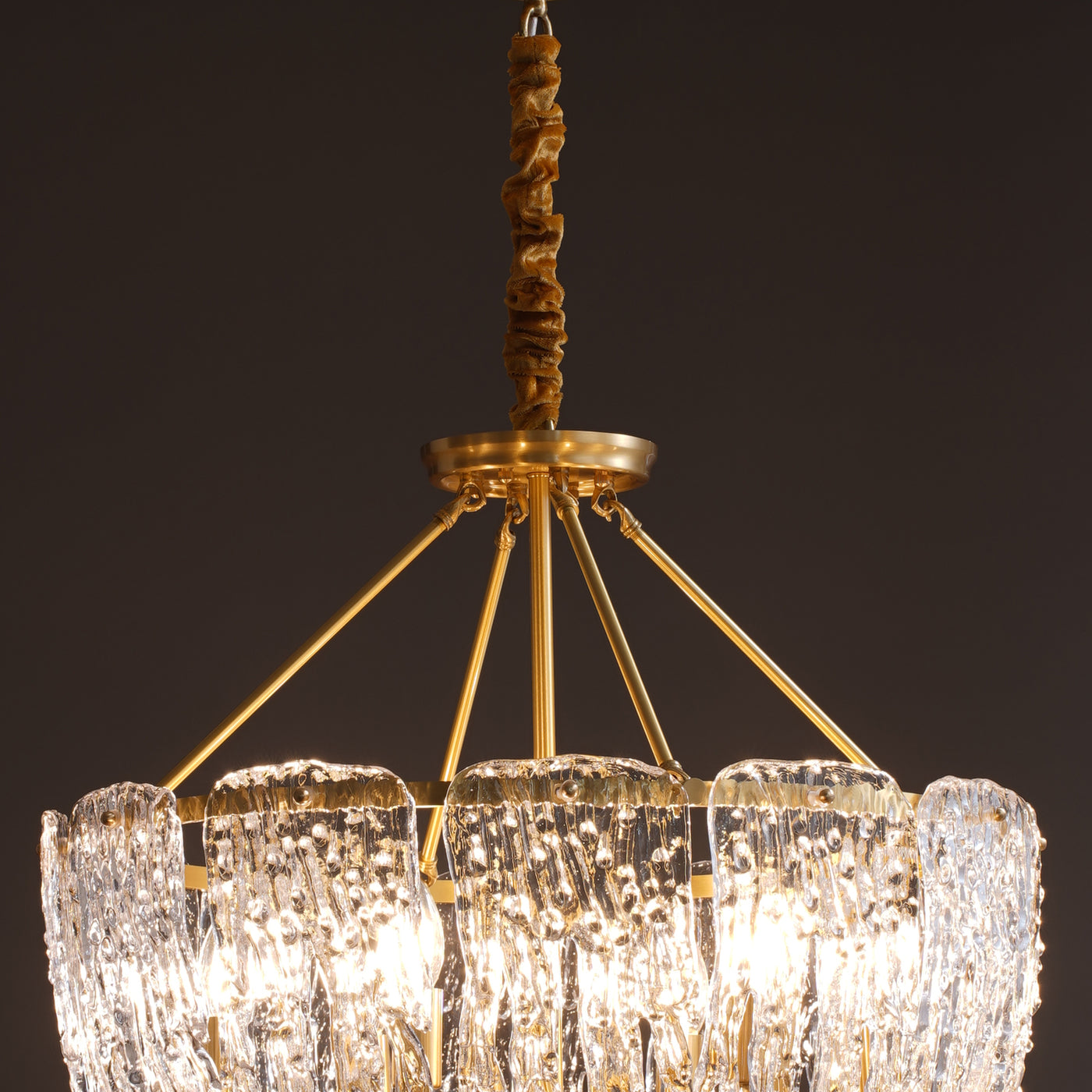 Postmodern luxury and full copper raindrop chandelier
