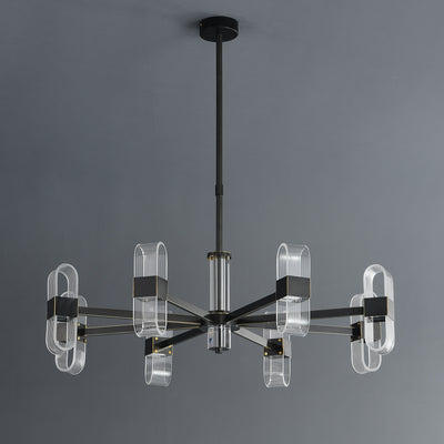 Gold Black Line Chandelier
