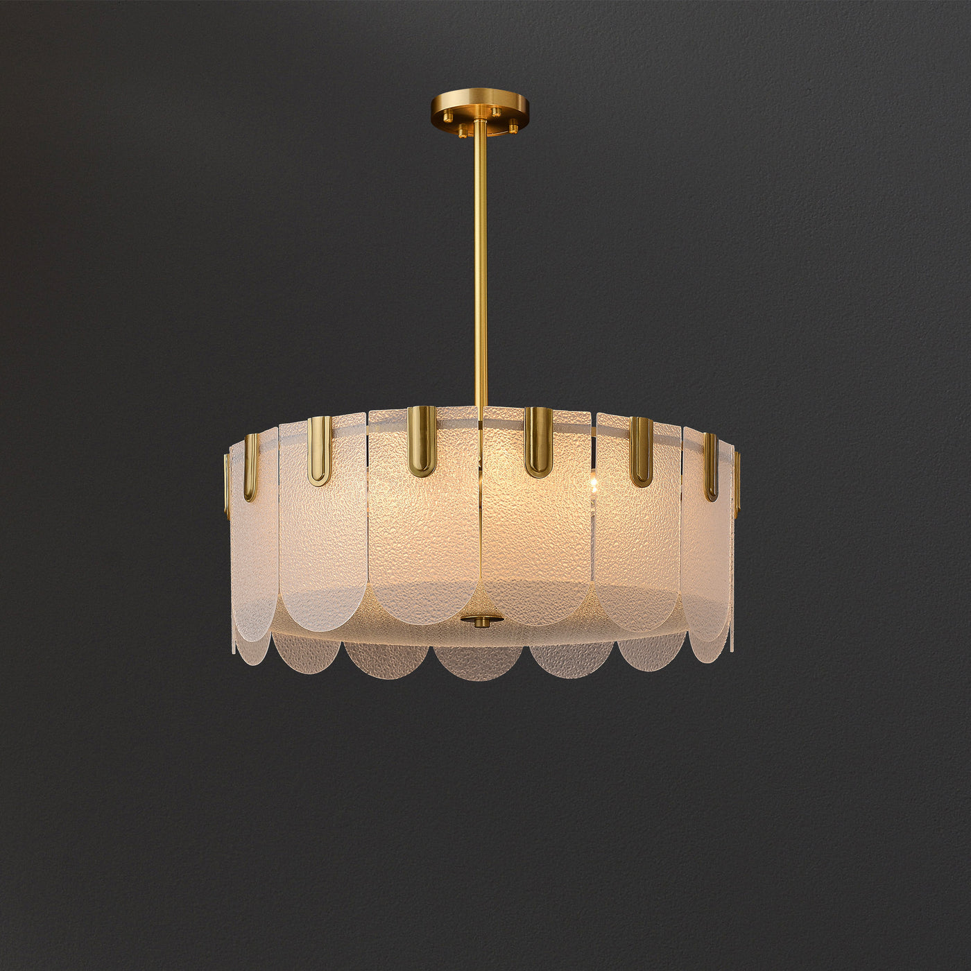 Diamond White Brass Glass Chandelier